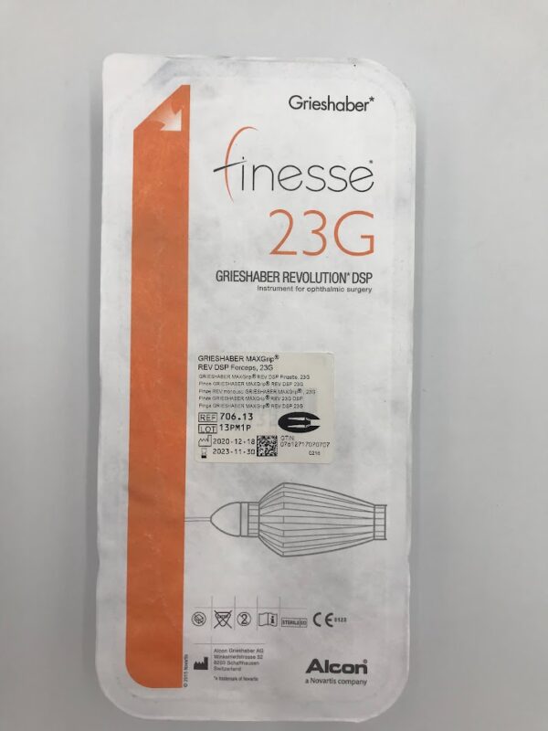 ALCON 706.13 Grieshaber Revolution MAXGrip REV DSP Forceps 23G (6/Box) (X)
