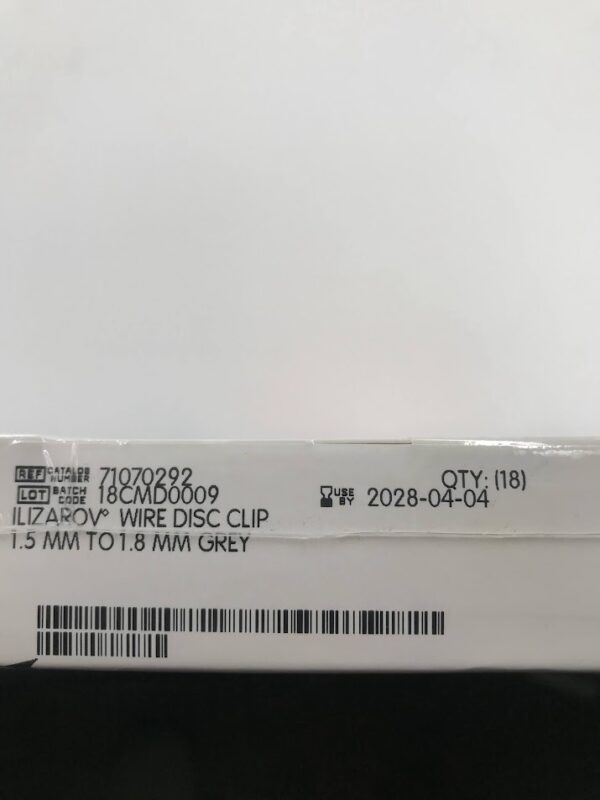 SMITH & NEPHEW 71070292 Ilizarov Wire Disc Clip 1.5mm to 1.8mm Grey