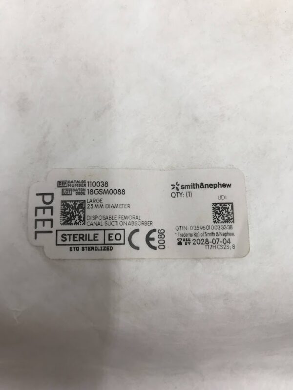 SMITH & NEPHEW 110038 Disposable Femoral Canal Suction Absorber 25mm