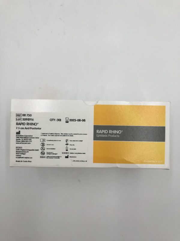 SMITH & NEPHEW RR 750 Rapid Rhino Epistaxis Nasal Pac Ant/Posterior 7.5cm (10/Box) (X)