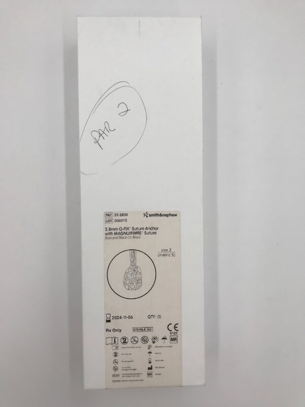 SMITH & NEPHEW 25-2800 Q-FIX Suture Anchor w/ Magnumwire Suture 2.8mm (X)