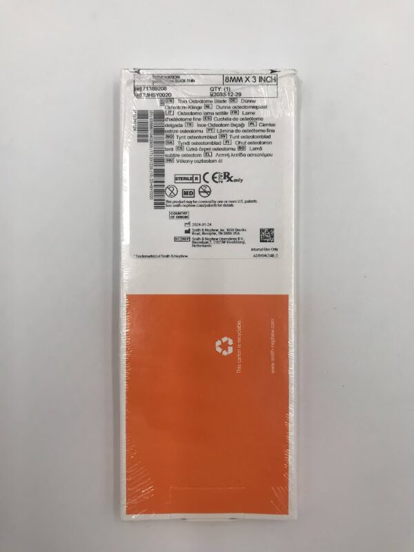 SMITH & NEPHEW 71369208 Renovation Osteotome Blade-Thin 8mm x 3in