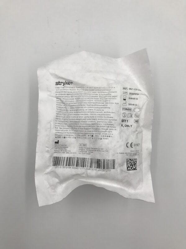 STRYKER 5921-030-235 Color Cuff Disposable Tourniquet Cuff, Single Bladder, Dual Port 30in x 4.0in (X)