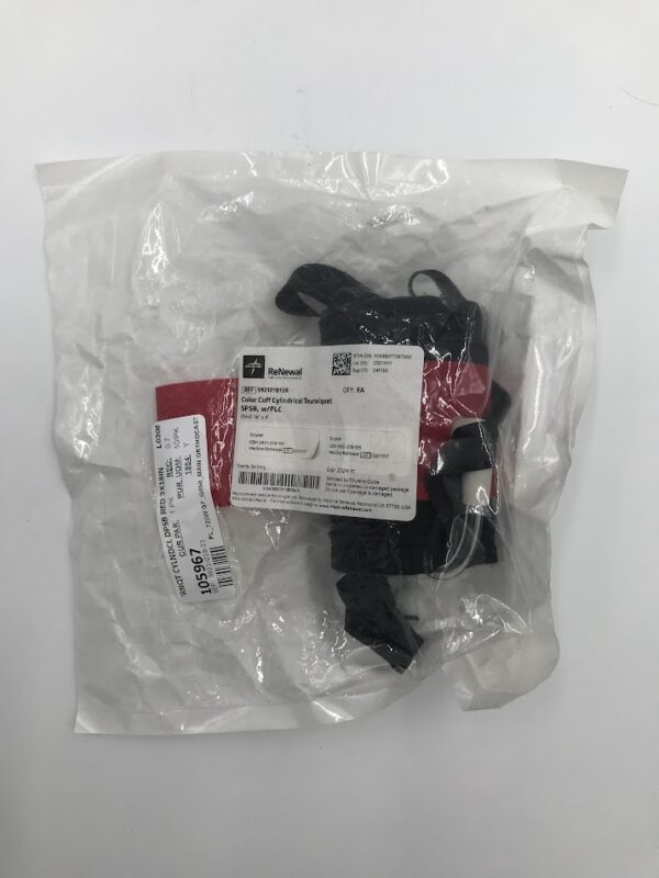 STRYKER 592121813R (5921-218-135) Color Cuff Cylindrical Tourniquet SPSB, w/ PLC (Red) 18in x 4in (REPROCESSED By MEDLINE) (X)