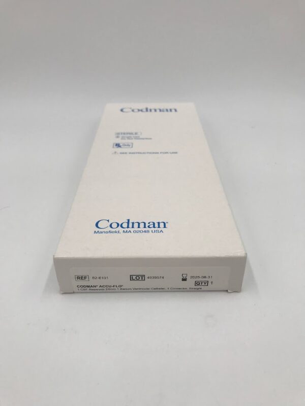 CODMAN Accu-Flo 82-6101, 1 CSF Resevoir 24mm, 1 Barium Ventricular Catheter, 1 Connector, Straight (X)
