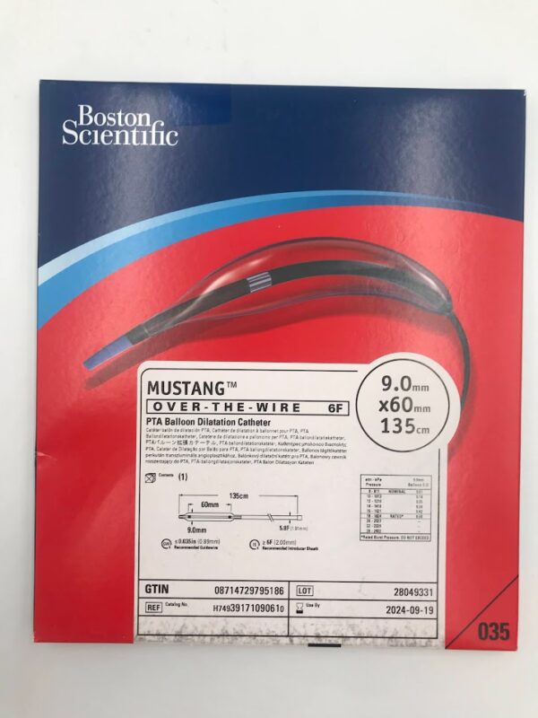 BOSTON SCIENTIFIC 3917109061 Mustang OTW PTA Dilatation Catheter 9.0mm x 60mm 135cm (X)
