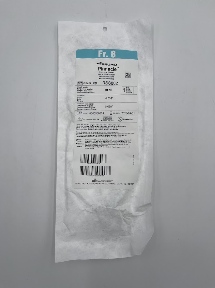 TERUMO RSS802 Pinnacle Introducer Sheath 10cm x 0.038in