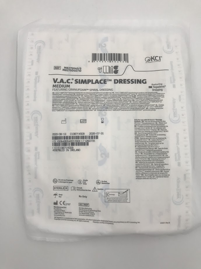 KCI M8275040 V.A.C. Simplace Dressing Medium Featuring Granufoam Spiral Dressing