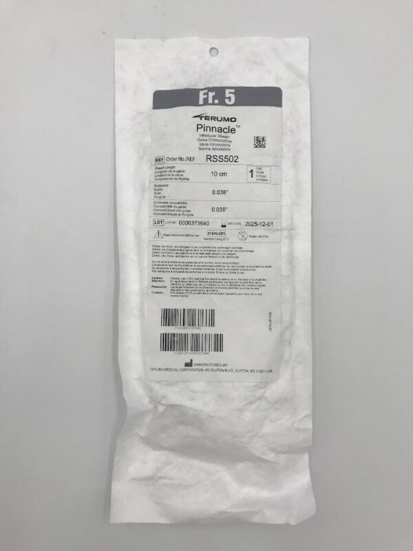 TERUMO RSS502 Pinnacle Introducer Sheath 10cm x 0.038in (SD)