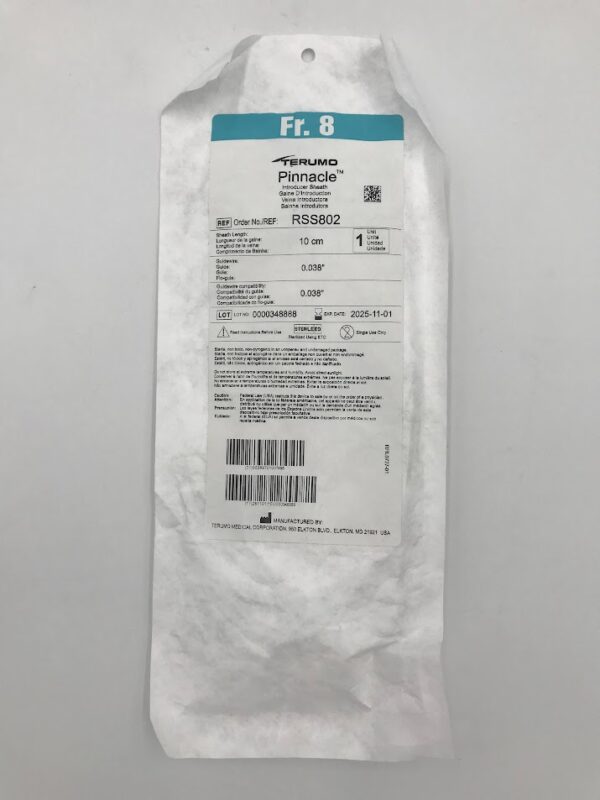 TERUMO RSS802 Pinnacle Introducer Sheath 10cm x 0.038in (SD)