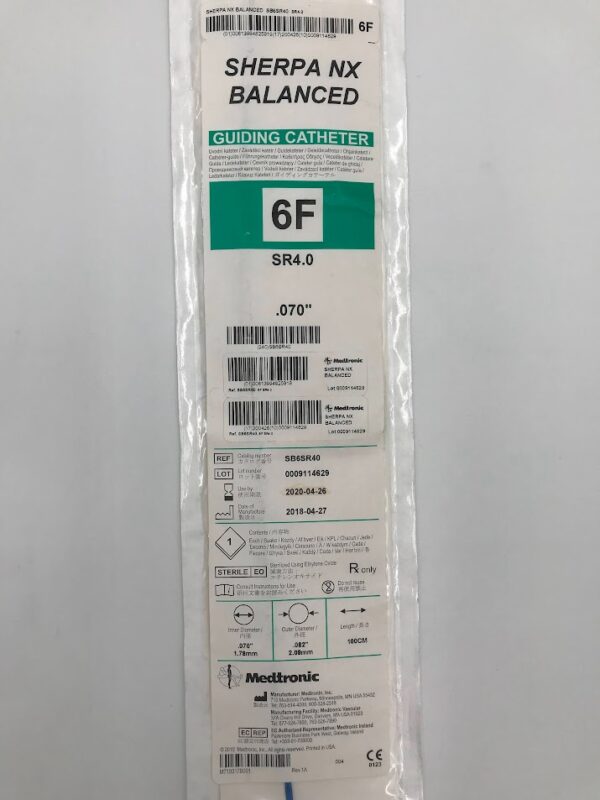 MEDTRONIC SB6SR40 Sherpa NX Balanced Guiding Catheter SR4.0 x 6F x .070in (X)