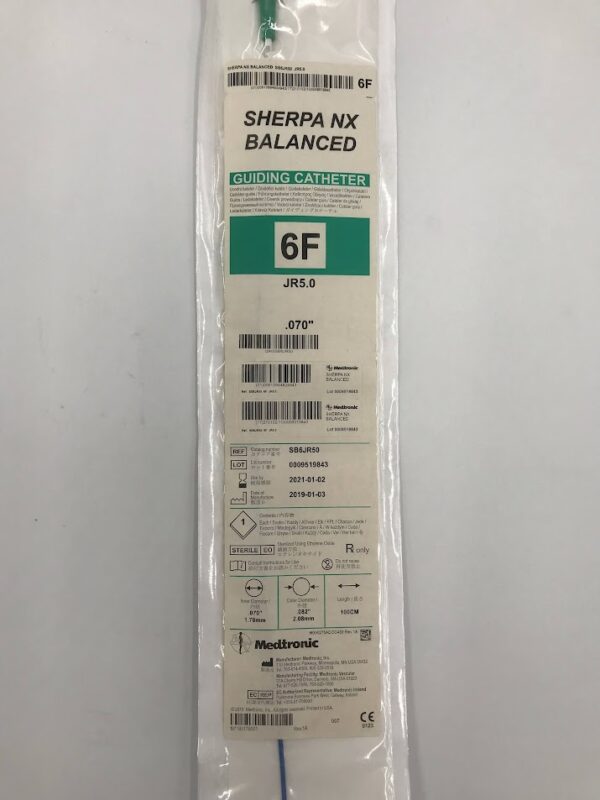 MEDTRONIC SB6JR50 Sherpa NX Balanced Guiding Catheter JR5.0 x 6F x .070in (X)