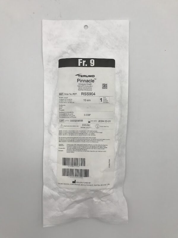 TERUMO RSS904 Pinnacle Introducer Sheath 9Fr. 10cm x 0.038" (X)
