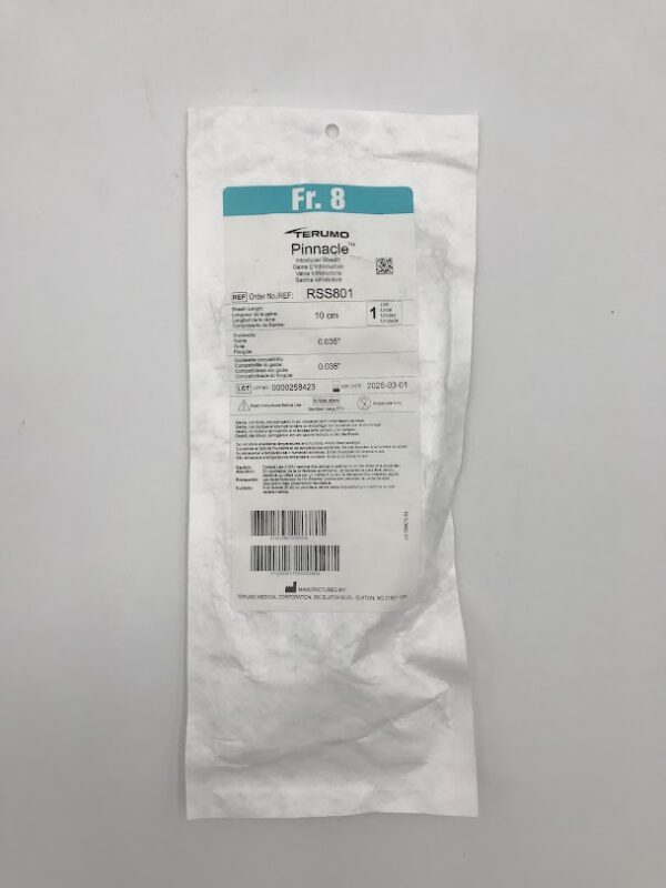 TERUMO RSS801 Pinnacle Introducer Sheath 8Fr. 10cm x 0.035" x 0.035" (X)