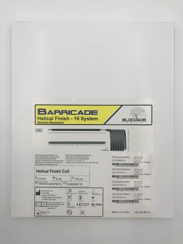 BALT 9000550256FN10 Barricade Helical Finish Stretch-Resistant - 10 System 2.5mm x 6cm (X)
