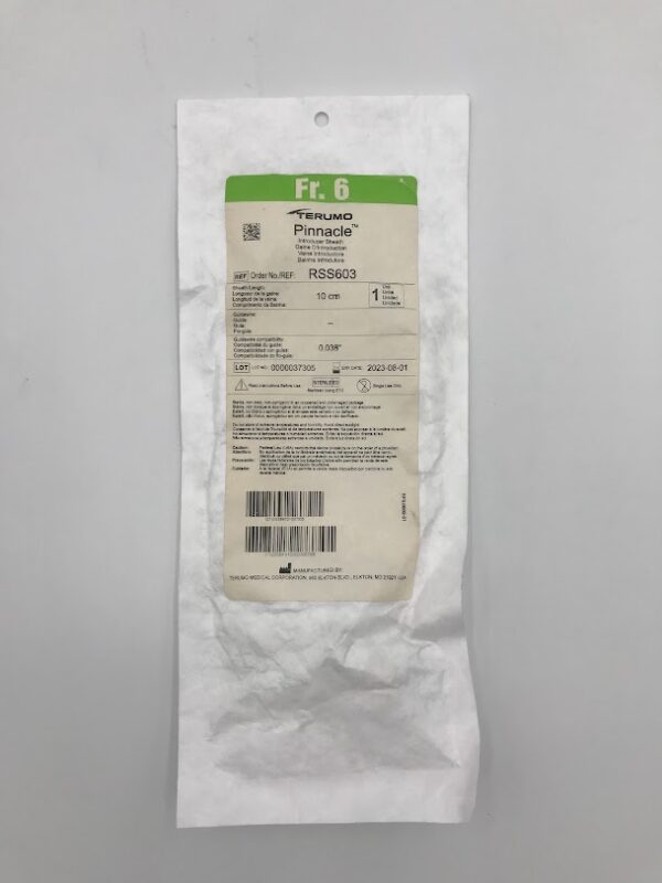 TERUMO RSS603 Pinnacle Introducer Sheath 6Fr. 10cm x 0.038" (X)