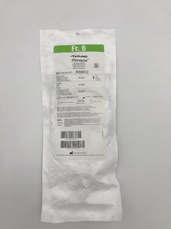 TERUMO RSS602 Pinnacle Introducer Sheath 6Fr. 10m x 0.038" x 0.038" (X)