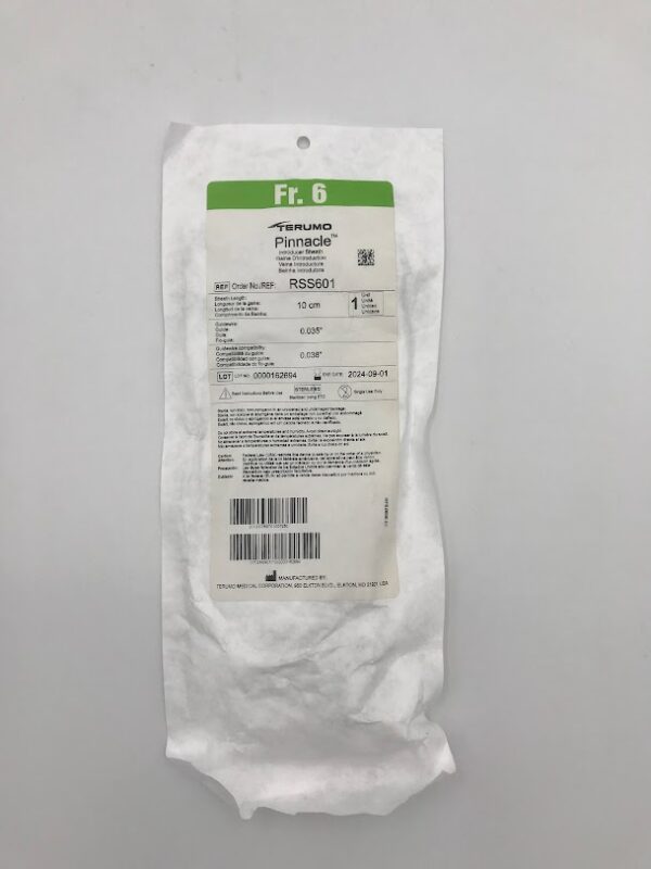 TERUMO RSS601 Pinnacle Introducer Sheath 6Fr. 10cm x 0.035" x 0.035" (X)