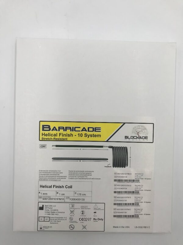 BALT 9001260101FN10 Barricade Helical Finish - 10 System Stretch-Resistant Endovascular Embolization Coil 1mm x 1cm x 175cm (X)