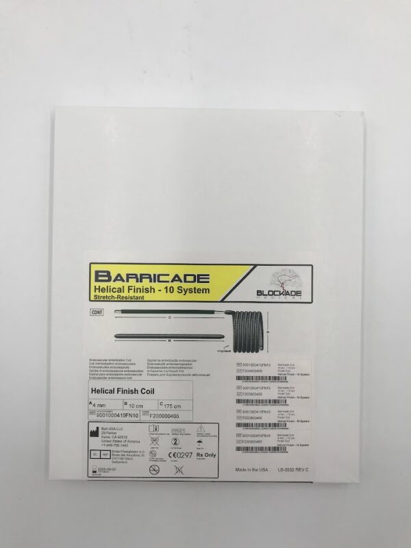 BALT 9001000410FN10 Barricade Helical Finish - 10 System Stretch-Resistant Endovascular Embolization Coil 4mm x 10cm x 175cm (X)