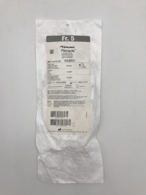 TERUMO RSS501 Pinnacle Introducer Sheath 5Fr 10cm (X)