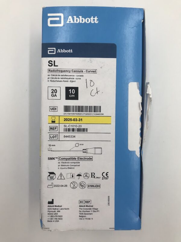 ABBOTT SL-C1010-20 SL Radiofrequency Cannula - Curved 20GA 10cm (10/Box) (X)
