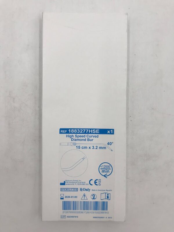 MEDTRONIC 1883277HSE High Speed Curved Diamond Bur 15cm x 3.2mm