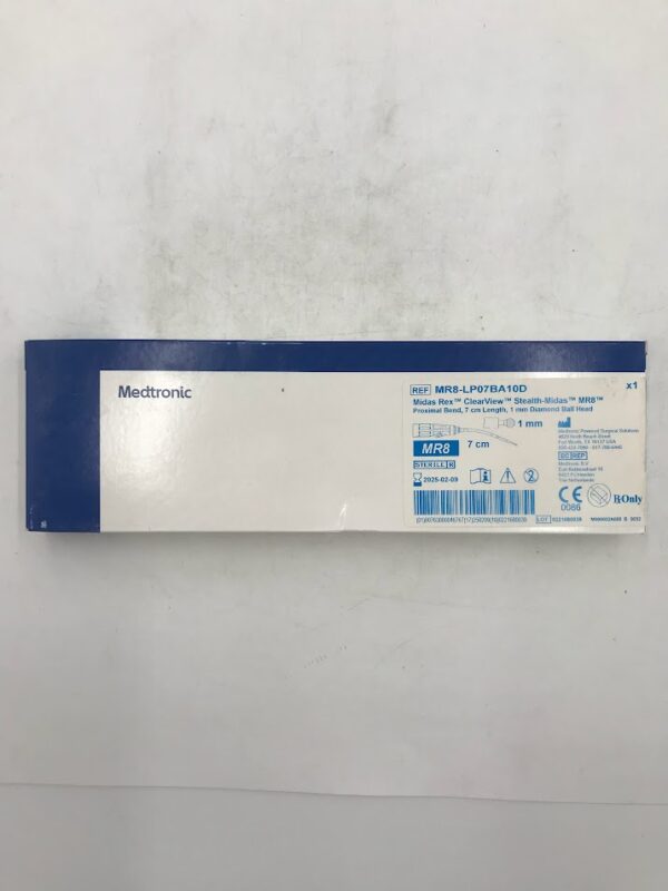 MEDTRONIC MR8-LP07BA10D Midas Rex ClearView Stealth-Midas Proximal Bend, Length 7cm, Diamond Ball Head 1mm (X)