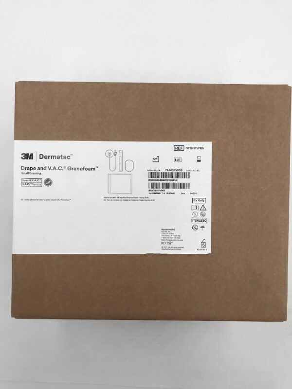 KCI DTGF05PKS 3M Dermatac Drape and V.A.C. Granufoam Small Dressing (5/Box)