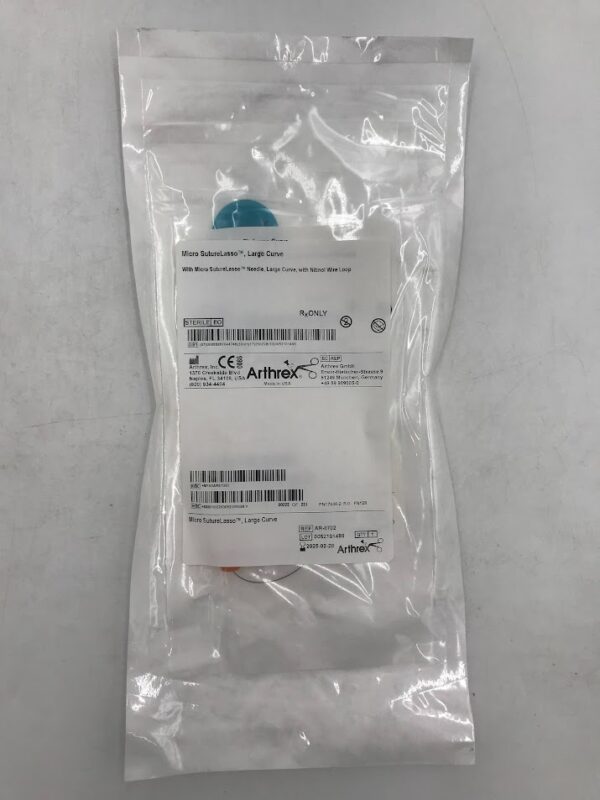 ARTHREX AR-8702 Micro SutureLasso, Large Curve, w/ Nitinol Wire Loop (X)