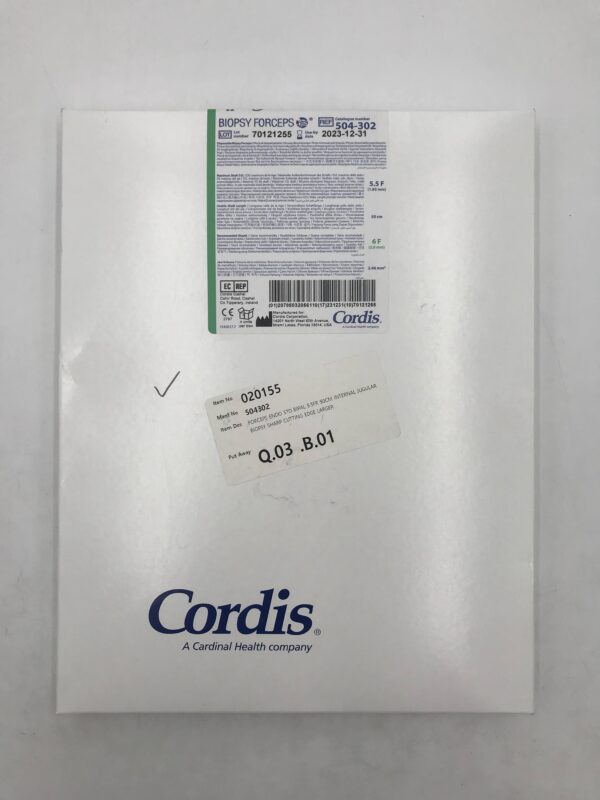 CORDIS 504-302 Biopsy Forceps 5.5F x 50cm x 2.46mm (X)