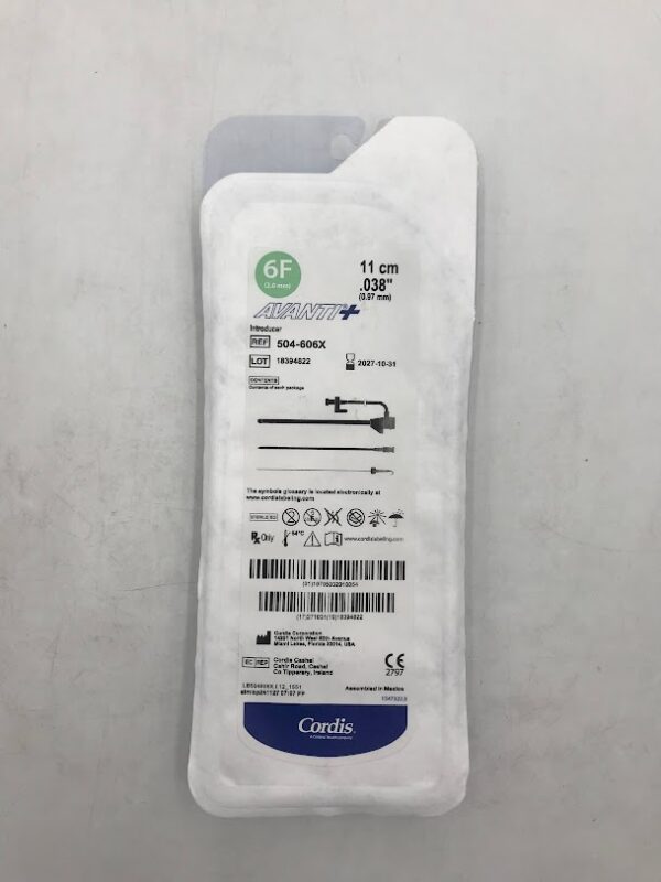CORDIS 504-606X Avanti+ Catheter Sheath Introducer 6F / 11cm / .038in