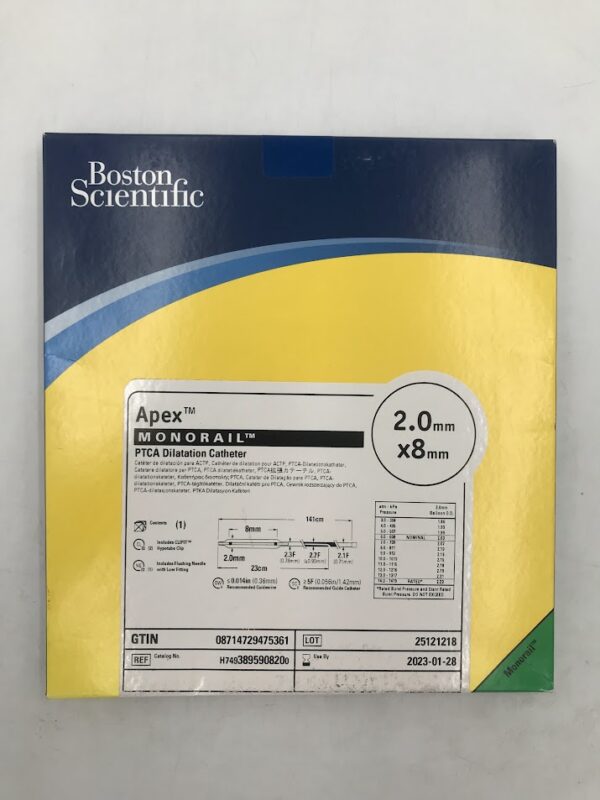 BOSTON SCIENTIFIC 389590820 Apex Monorail PTCA Dilatation Catheter 2.0mm x 8mm (X)
