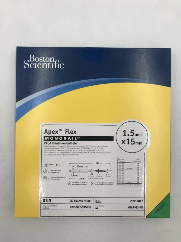 BOSTON SCIENTIFIC 389591515 Apex Flex Monorail PTCA Dilatation Catheter 1.5mm x 15mm (X)