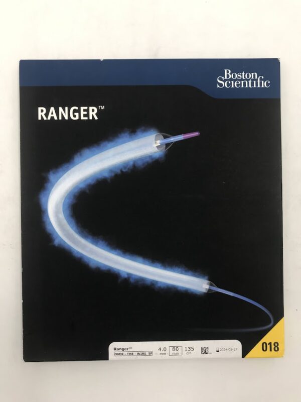 BOSTON SCIENTIFIC 3941940081 Ranger Over-The-Wire Paclitaxel-Coated PTA Balloon Catheter 5F 4.0mm x 80mm x 135cm (X)
