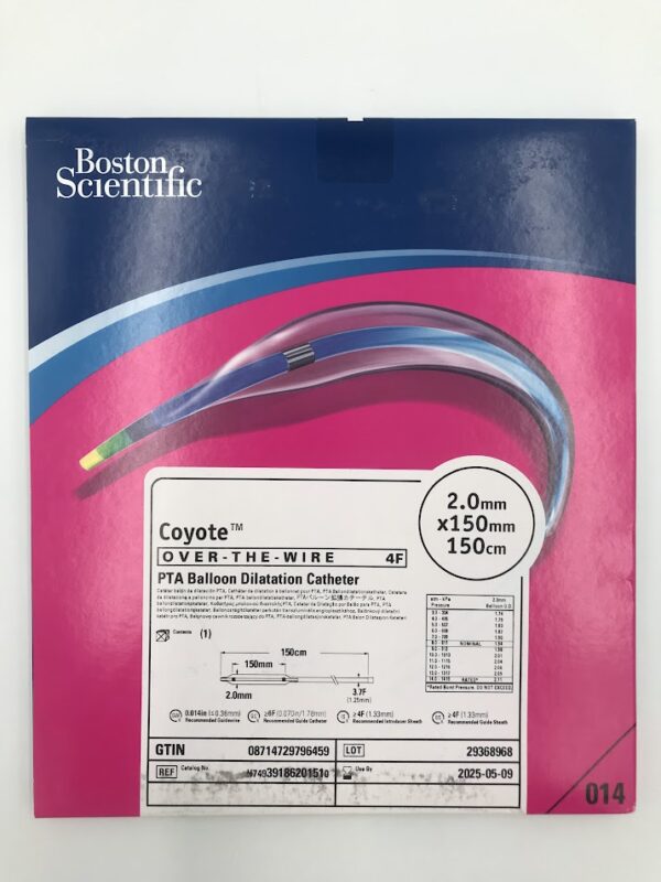 BOSTON SCIENTIFIC 3918620151 Coyote Over-The-Wire PTA Balloon Dilatation Catheter 4F 2.0mm x 150mm x 150cm (X)
