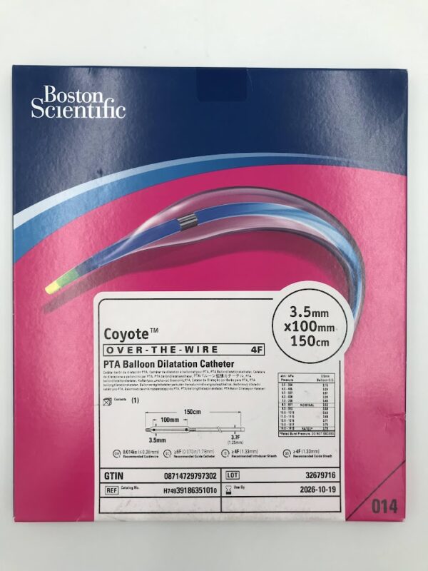 BOSTON SCIENTIFIC 3918635101 Coyote Over-The-Wire PTA Balloon Dilatation Catheter 4F 3.5mm x 100mm x 150cm (X)