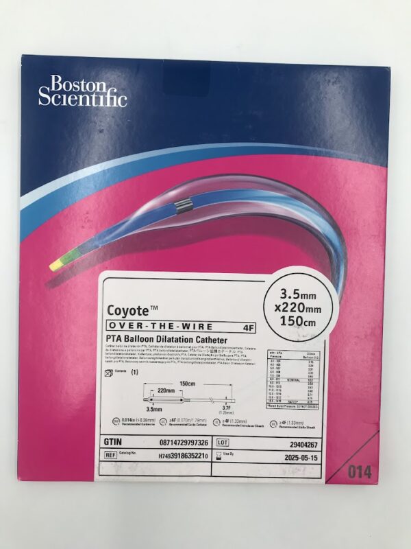 BOSTON SCIENTIFIC 3918635221 Coyote Over-The-Wire PTA Balloon Dilatation Catheter 4F 3.5mm x 220mm x 150cm (X)