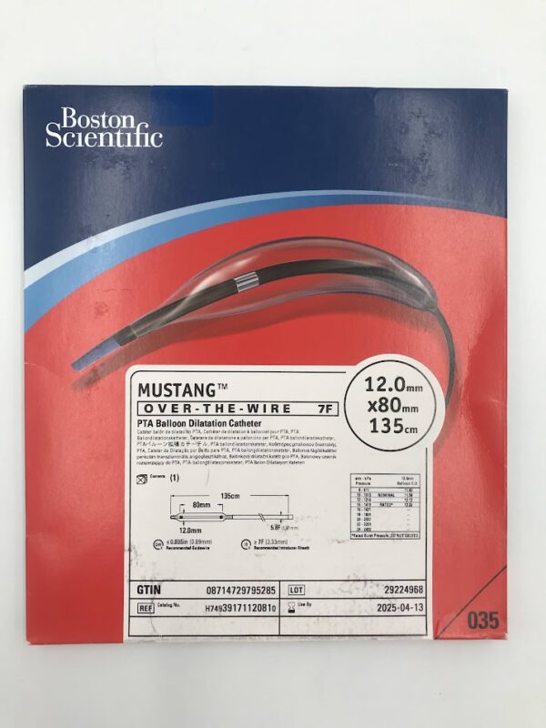 BOSTON SCIENTIFIC 3917112081 Mustang Over-The-Wire PTA Balloon Dilatation Catheter 7F 12.0mm x 80mm x 135cm (X)