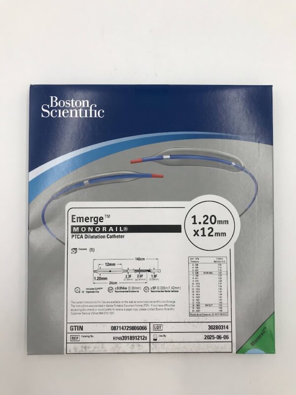 BOSTON SCIENTIFIC 391891212 Emerge Monorail PTCA Dilatation Catheter 1.20mm x 12mm (X)