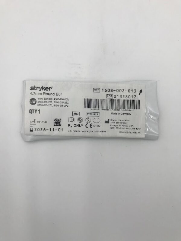 STRYKER INSTRUMENTS 1608-002-013 4.7mm Round Bur