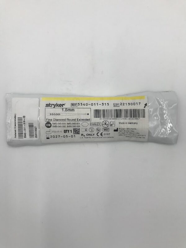 STRYKER INSTRUMENTS 5540-011-315 Round Fine Diamond Extended 1.5mm