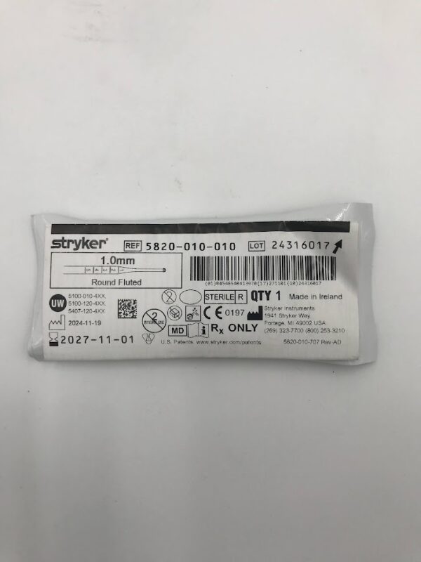 STRYKER INSTRUMENTS 5820-010-010 1.0mm Round Fluted