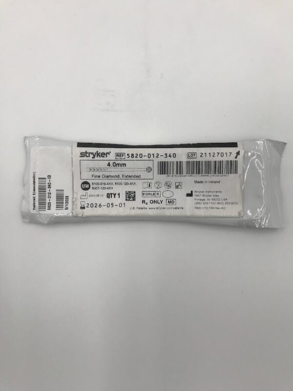 STRYKER INSTRUMENTS 5820-012-340 Fine Diamond, Extended 4.0mm