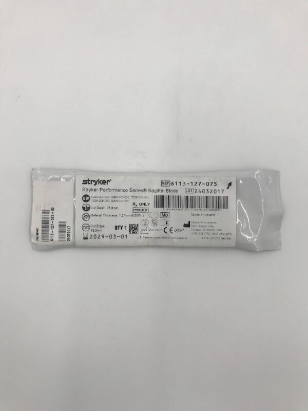 STRYKER INSTRUMENTS 6113‑127‑075 Stryker Performance Series Sagittal Blade