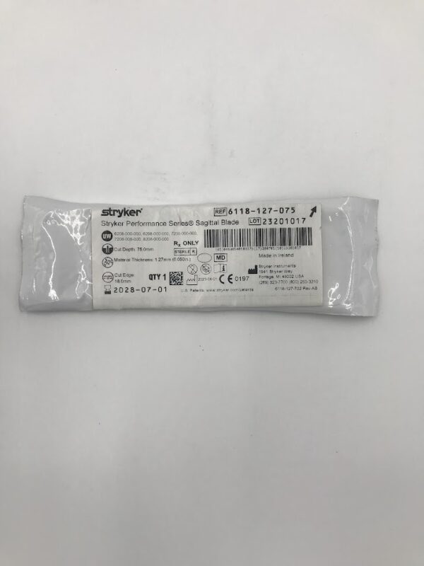 STRYKER INSTRUMENTS 6118-127-075 Stryker Performance Series Sagittal Blade (75.0 x 1.27 x 18.0mm)