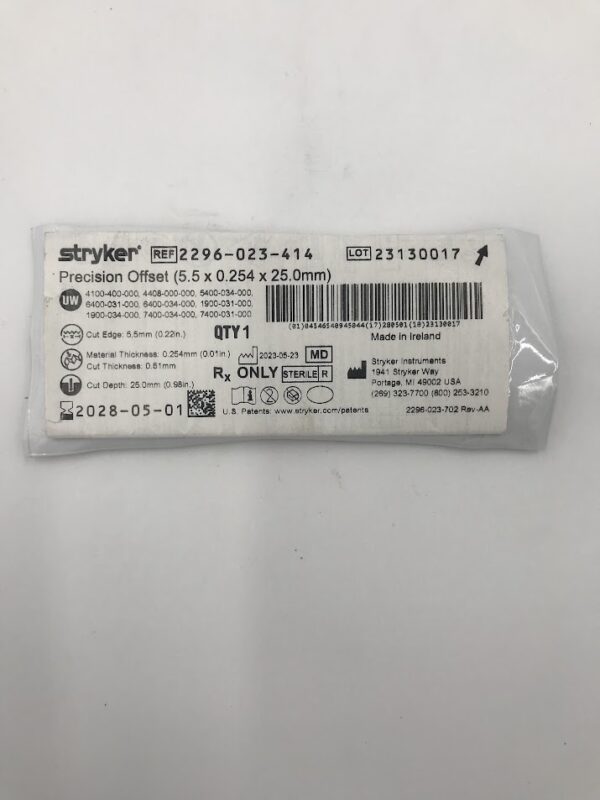 STRYKER INSTRUMENTS 2296-023-414 Precision Offset (5.5 x 0.254 x 25.0mm)