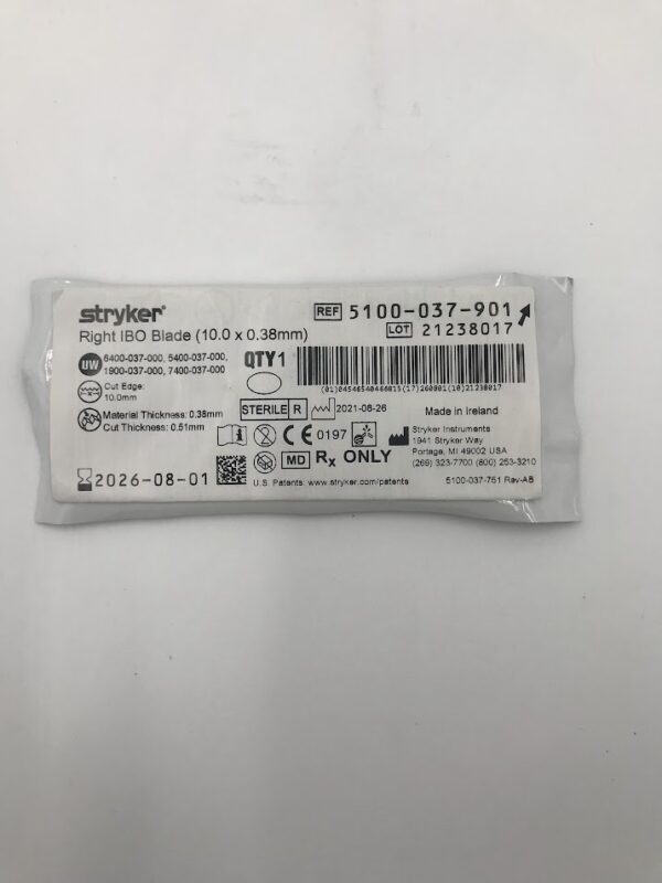 STRYKER INSTRUMENTS 5100-037-901 Right IBO Blade (10.0 x 0.38mm)