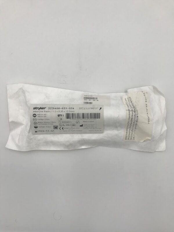 STRYKER INSTRUMENTS 5400-031-034 Intra-Oral Blade (11.5 x 0.38 x 12.0mm)