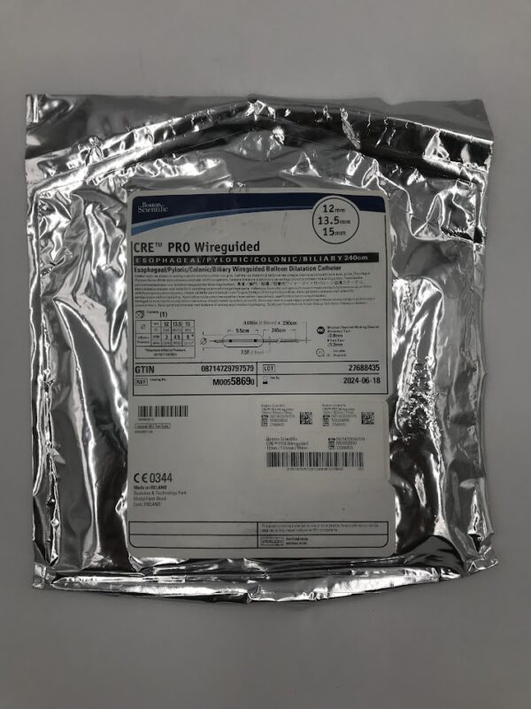 BOSTON SCIENTIFIC 5869 Cre Pro Wireguided Esophageal/Pyloric/Colonic/ Biliary 240cm Balloon Dilatation Catheter 12mm 13.5mm 15mm (X)